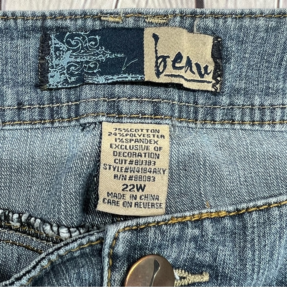 BEAU Womens Wide Leg Plus Size Jeans - Picture 8 of 11